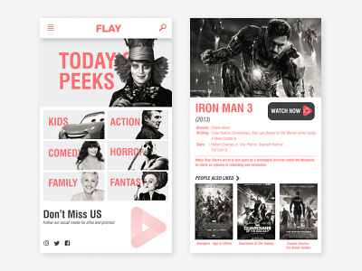 Flay - Movie Streaming App with Minimalistic Colors app app design app ui ui ui design ux