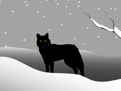 A lone wolf! branch design graphic design illustration vector