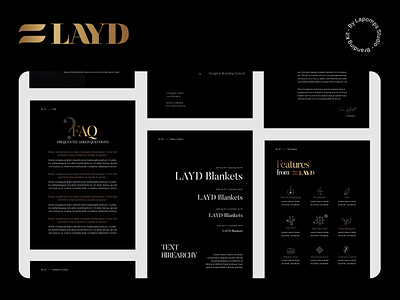 Layd Blanket black blanket branding branding kit design graphic design layout luxury package social media station stationery typography
