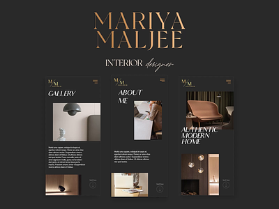 Mariya Maljee - Interior Designer branding design graphic design interior layout motion graphics social social media stationery web design