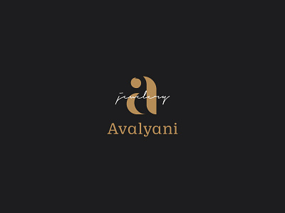 Avaliani Jewelry a black gold jewelry letter logo logotype monogram script silver