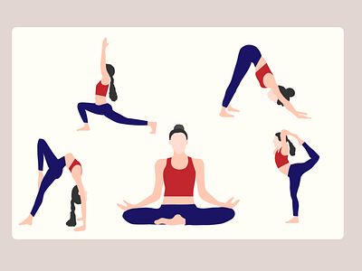 Yoga Character Illustration character character illustration practice yoga yoga yoga character yoga character vector yoga female vector yoga flat vector yoga illustration yoga pose illustration yoga pose vector character yoga poses