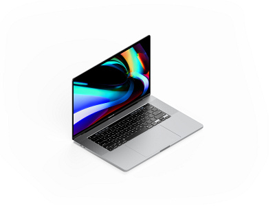 Isometric MacBook Pro 16 Inch Mockup apple computer free laptop macbook pro mockup psd showcase