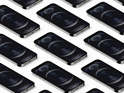 Isometric iPhone 12 Pro Grid Mockup apple free ios iphone 12 mobile mockup psd realistic showcase smartphone