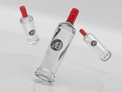 Realistic Vodka Bottle Branding Mockup