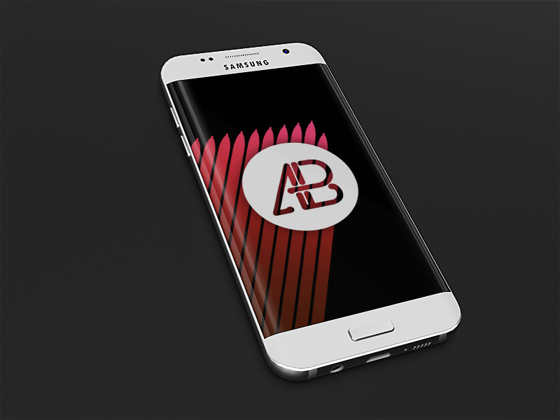 Realistic Samsung Galaxy S7 Mockup white perspective ux ui device template samsung android render freebie photoshop mobile application marketing psd download free mock-up mockup samsung galaxy s7 edge samsung android realistic
