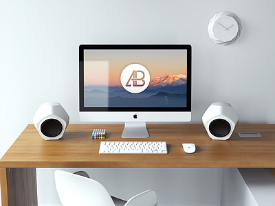 Realistic 5k iMac Mockup Vol.3