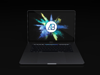 realistic 2016 macbook pro mockup  front view    anthony boyd - Realistic 2016 Space Grey Macbook Pro Mockup