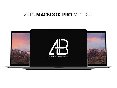 Realistic 2016 Space Gray MacBook Pro Mockup apple branding laptop macbook macbook pro mockup mockups notebook showcase