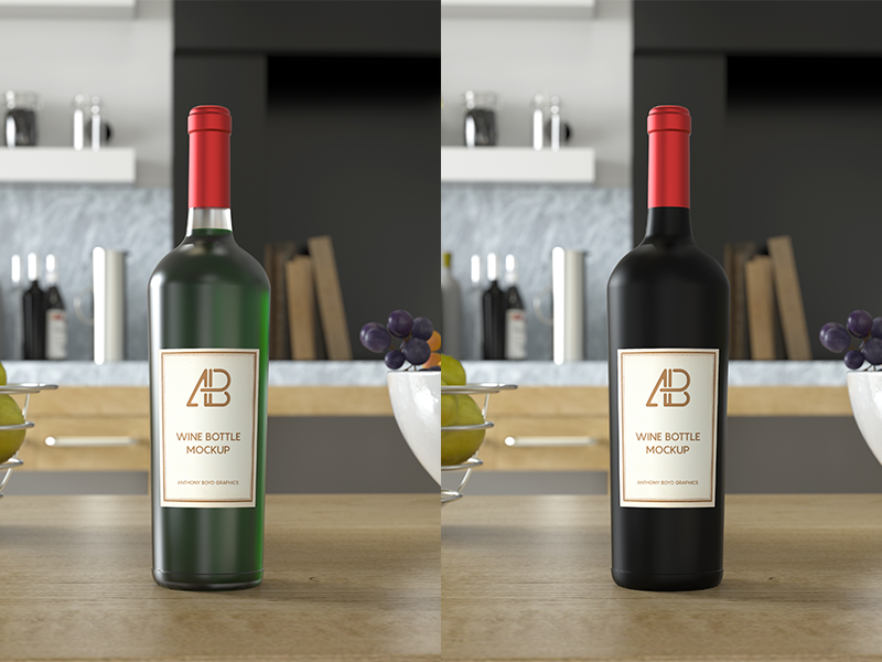 Download Wine Bottle PSD Mockup by Anthony Boyd Graphics on Dribbble
