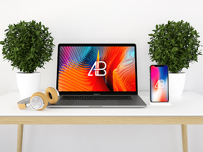 Modern iPhone X And MacBook Pro Mockup Vol.2 apple free ios iphone iphone x laptop mac mac os macbook pro mockup showcase smartphone