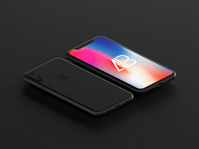 Matte Black iPhone X Mockup apple device free ios iphone iphone ten iphone x mockup psd showcase smartphone template