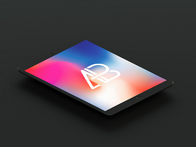 Isometric Matte Black iPad Pro 10.5 Mockup apple free ipad ipad pro mockup psd showcase tablet template