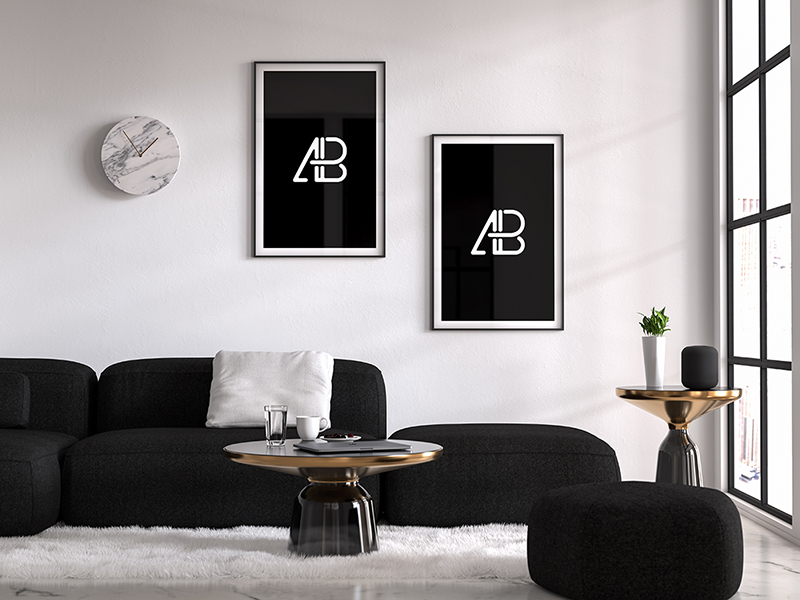 Modern double poster mockup by anthony boyd graphics  3 