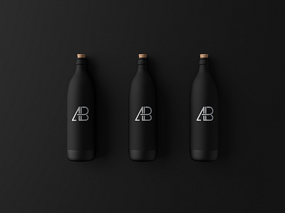 Matte Black Bottle Mockup black bottle branding logo matte mockup psd showcase