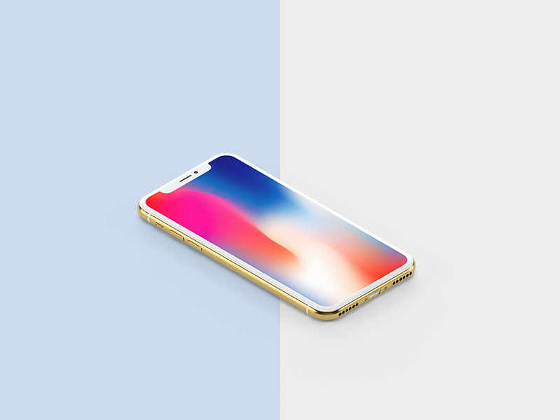 Download Gold Isometric iPhone X Mockup by Anthony Boyd Graphics on ...
