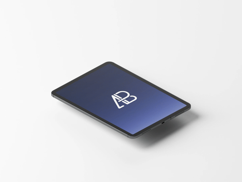 Animated iPad Pro 2018 Mockup animated apple free ipad ipad pro isometric psd showcase tablet template