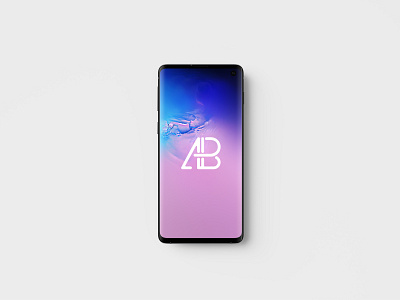 Samsung Galaxy S10 Top View Mockup android free galaxy mockup psd samsung samsung galaxy s10 showcase smartphone