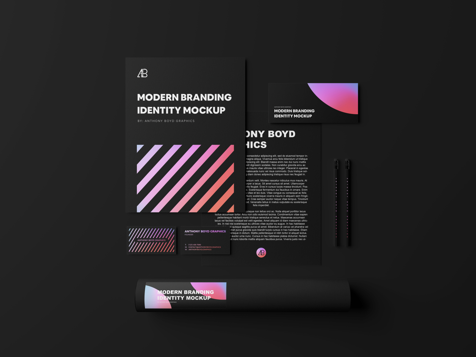 Download Modern Branding Identity Mockup Vol 4 by Anthony Boyd Graphics on Dribbble