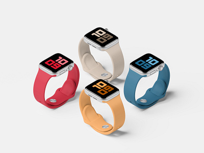 Apple Watch Series 5 Set Mockup apple apple watch free freebie mockup psd showcase smartwatch