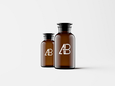 Amber Glass Apothecary Jars Mockup amber free freebie glass jar mockup mockups psd realistic showcase