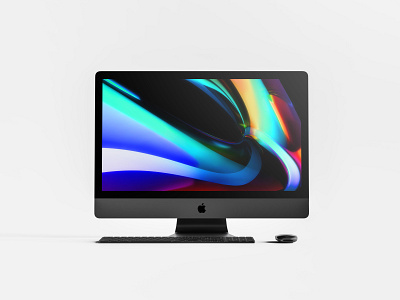 Front View iMac Pro Mockup all in one apple computer desktop free imac imac pro mockup psd realistic showcase