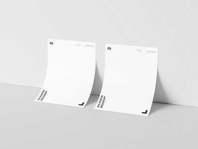 Dual A4 Paper Against Wall Mockup