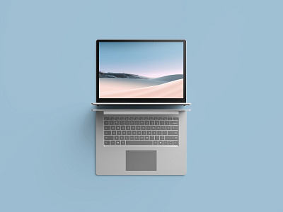 Top View Surface Laptop 3 Mockup free freebie laptop microsoft mockup psd showcase surface