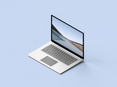 Isometric Surface Laptop 3 Mockup