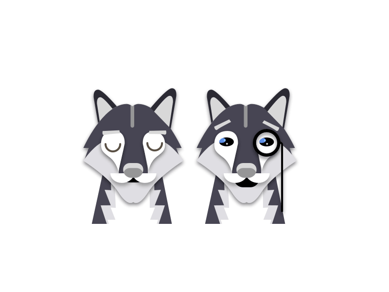 wolf badge for Noé sleeping nature badge awake wolf