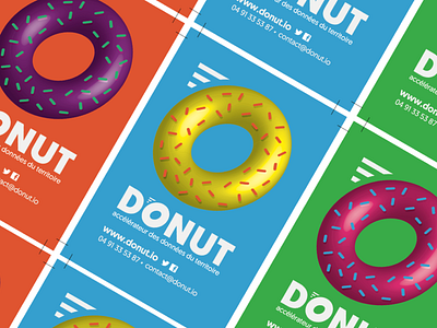 Identity and business cards for Donut Infolab big data data donut identity logo