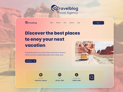 Travel Landing page | Travel Agency website landing Page booking website landing page tour travel travel agency landing page travel agency website travel landing page travel user interface travel website travel website design ui ui design uiux user interface web design website design