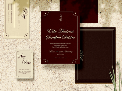 Dark Academia Inspired Wedding Invitation