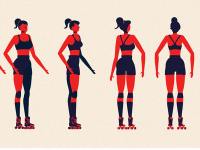 Character Design Turnaround & Color research 2danimation after effects aftereffects character character animation character design illustration illustrator mgcollective motion design motiondesignschool motionlovers roller skate