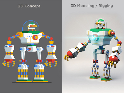 Concept & 3D Giant Robot 3dmodeling rigging character character animation character design illustration mgcollective motiondesignschool motionlovers vector