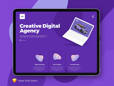 Digital Agency Website Concept creative design digital studio graphics sketch app ui design website design