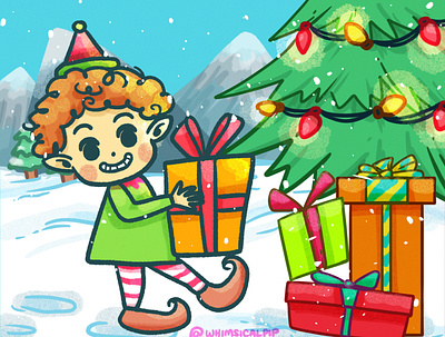 Christmas Elf children book illustration children book illustration style digital illustration kidlit kidlitart