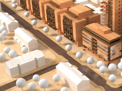 Scale Model 'Wood Work' Render 3d architecture render visualization wood