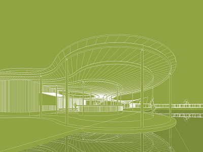 TLV SKI Park - Linework green illustration linework photoshop sketchup