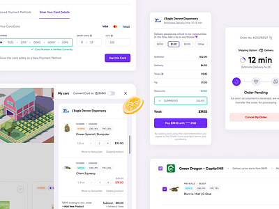 Budbo - Checkout Process agency cannabis cart checkout company dispensary e commerce ecommerce landing map payment process product retailer shop shopping store ui ux website