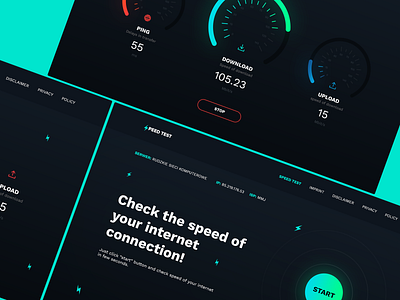 Speed test website connection counter internet speed speedtest test testing ui ux