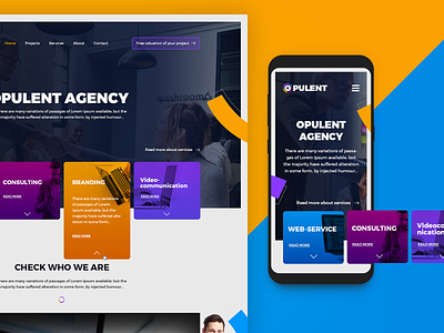 Opulent agency advertisment agency agency branding company design ghapic interactive landing mobile page product ui website