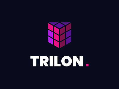 Trilon.io - Logo design 3d branding cube identification logo page rectangle signet square triangle trilon vector