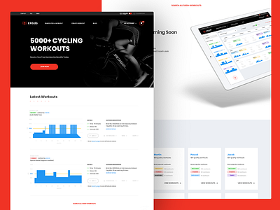 ERGdb.org - homepage cycling cyclist featured footer open source sport ui ux webdesign website workout