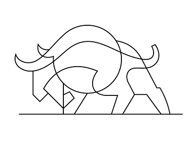 Bull abstract abstract art abstraction agressive animal bull design geometry illustration line mark minimal shames simple