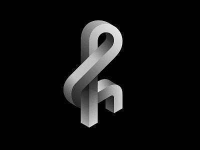 Georgian letter - "ჩ" (ch) 3d 3d art abstract geometry illustration letter line mark minimal simple type vector