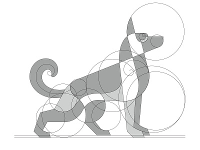 German shepherd (grid) abstract design dog geometry german shepherd golden grid golden ratio grid grids illustration vector