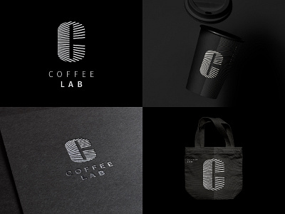 Coffee lab abstract black and white brand identity branding coffee coffee lab geometry lines logo logotype mark minimal pattern simple symbol type