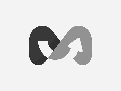 M abstract arrow branding design diagram finance geometry logo m mark minimal simple vector