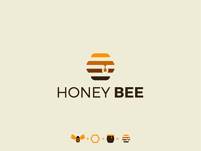 Honey Bee 4colored art bee creative gradient honey honeycomb inspiration logo mark minimal vector